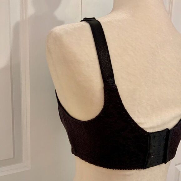 Bali Black Soft Cup Full Coverage Wide Strap Supportive Bra Size 36D - Picture 6 of 8